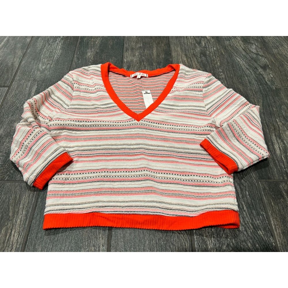 NWT WILLOW & CLAY STRIPPED CROP TOP- LARGE